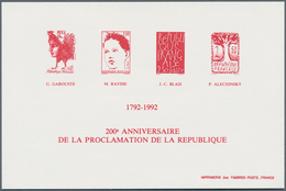13906 Frankreich: 1992, France. Collective Proof DeLuxe Sheet On Card In Issued Colors For The Complete Se - Gebraucht