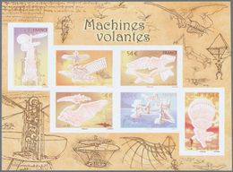 13911 Frankreich: 2006, France. IMPERFORATE Souvenir Sheet "Ancient Flying Machines" With Inscriptions And - Gebraucht