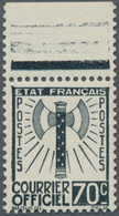 13922A Frankreich - Dienstmarken: 1943, 70c. Black, Not Issued, Top Marginal Copy, Unmounted Mint. Maury 5, - Autres & Non Classés