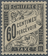 13924 Frankreich - Portomarken: 1881/92. Duval 60c Black. Unused. VF. Signed By Brun. (Dallay 19) - 1859-1959 Lettres & Documents