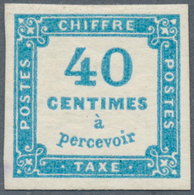 13926 Frankreich - Portomarken: 1871, 40 C. Light Blue, Having Bright Colors And On All Sides Full / With - 1859-1959 Storia Postale