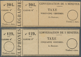 13936 Frankreich - Telegrafenmarken: 1883, Both Telephone Receipts Unused, 4.250, - ? - Telegraphie Und Telefon