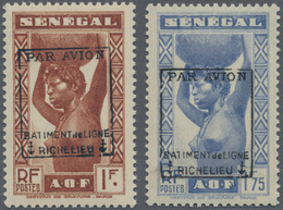 13945 Frankreich - Lokalausgaben: 1943, Liberation: Senegal 1 F Redbrown And 1 F 75 C Ultramarine "african - Altri & Non Classificati