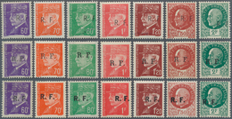 13948 Frankreich - Lokalausgaben: Bordeux (Gironde): 1944, Overprint R.F. On Pétain Stamps In All 3 Types - Autres & Non Classés