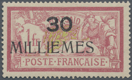 13955 Französische Post In Ägypten - Port Said: 1921, Local Overprint, 30m. On 1fr. Red/olive, Fresh Colou - Autres & Non Classés