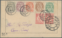 13961 Französische Post Auf Kreta: 1914, 15 C Red Stationery Letter-card, Uprated On Reverse With 1 C To 5 - Sonstige & Ohne Zuordnung