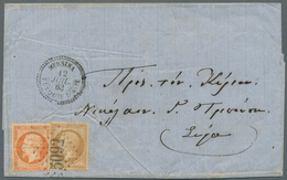 13971 Französische Post In Der Levante: 1863. Napoléon 40c And 10c With Lozenge Grate "5092" On Cover From - Altri & Non Classificati