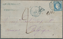 13989 Französische Kolonien - Allgemeine Ausgabe: 1880, 25 C Blue Ceres, Single Franking On Complete Folde - Autres & Non Classés