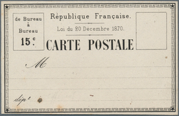 13999 Frankreich - Ganzsachen: 1872, 15 C Postal Stationery Card ESSAY (imprimerie Nationale), Framed With - Autres & Non Classés