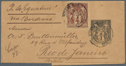 14005 Frankreich - Ganzsachen: 1888/1893, Group Of Three Uprated Wrappers To The Same Address In Rio De Ja - Autres & Non Classés