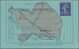 14011 Frankreich - Ganzsachen: 1910, 30 C Violet On Blue Semeuse, Pneumatic Stationery Letter Card For MAR - Altri & Non Classificati