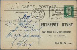 14014 Frankreich - Ganzsachen: 1923, 10 C Green Pasteur, Private Picture Psc With Preprinted Address "Entr - Autres & Non Classés