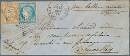 14019A Frankreich - Ballonpost: 1870, GÉNÉRAL UHRICH, 10 C Yellow-brown And 20 C Blue Ceres, Tied By Star C - 1960-.... Lettres & Documents