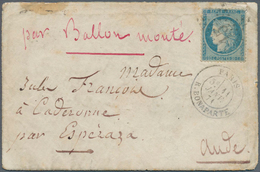 14033 Frankreich - Ballonpost: 1871, General Faidherbe, Ballon Monte Cover Bearing 20c. Siege Oblit. By Et - 1960-.... Lettres & Documents