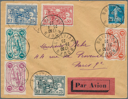 14043 Frankreich - Besonderheiten: 1923, Airmail-letter With Six Different Airmail-Vignettes "Meeting De R - Autres & Non Classés