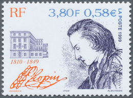 14061 Frankreich - Besonderheiten: 1999, 3,80 Fr. Frédéric Chopin With Print Error "blue Color (background - Autres & Non Classés