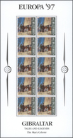 14075 Gibraltar: 1997, Europa, 28 P. Little Sheet Of 10 Stamp With Missing Sheet Number. Small Corner Bend - Gibilterra