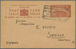14078 Gibraltar - Ganzsachen: 1934, 1 1/2 D Brown KGV Postal Stationery Card With Slogan Cancel GIBRALTAR - Gibilterra