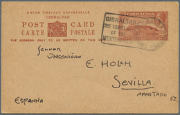 14078 Gibraltar - Ganzsachen: 1934, 1 1/2 D Brown KGV Postal Stationery Card With Slogan Cancel GIBRALTAR - Gibraltar