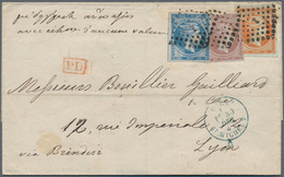 14084 Griechenland: 1867: Outer Of Entire Letter Sent From Athens To Paris Franked With 70 Lepta (10 Lepta - Lettres & Documents