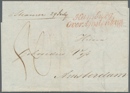 14128 Großbritannien - Vorphilatelie: 1844, Folded Letter Sent From LEEDS With Better Transit Mark "Hambur - ...-1840 Préphilatélie