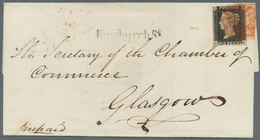 14135A Großbritannien: 1841, 1d. Black, Fresh Colour, Close To Full Margins, Splendid Copy On Lettersheet, - Sonstige & Ohne Zuordnung