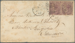 14154 Großbritannien: 1862, 6 P. Violett Two Singles On Small Letter From "LONDON 5.JY.62" To JAMAICA With - Other & Unclassified