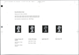 14236 Großbritannien - Machin: 1997, Proof Sheet On Photographic Paper, Size 23,4:16,3 Cm, Depicting Four - Machin-Ausgaben