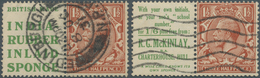 14245 Großbritannien - Zusammendrucke: 1924, 1½d. Red-brown, Wm Block Cypher, Two Commercially Used Se-ten - Sonstige & Ohne Zuordnung