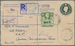 14259 Britische Militärpost II. WK: 1943 KGVI. 2s6d. Yellow-green Optd. "M.E.F." Uprating Postal Stationer - Sonstige & Ohne Zuordnung