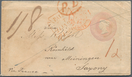 14265 Großbritannien - Ganzsachen: 1846, 1d Pink Postal Stationary Envelope Used From LONDON 21 JA 1846 Vi - 1840 Buste Mulready