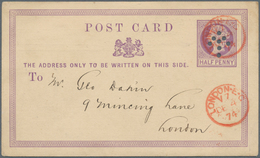 14265A Großbritannien - Ganzsachen: 1874, 1/2 D Violet QV Postal Stationery Card, Preprinted "Fred Braby & - 1840 Buste Mulready