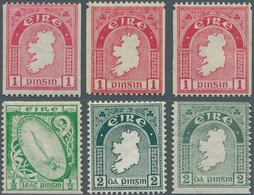 14316 Irland: 1922/1934, Definitives "National Symbols", Wm "SE", Group Of Six Values: 71a, 72b, 72bw, 72c - Lettres & Documents