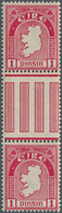 14320 Irland: 1923, Definitives "National Symbols", INVERTED Watermark "SE", 1d. Carmine In Gutter Pair (f - Storia Postale