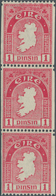 14321 Irland: 1933, 1pg. Carmine Perf. 15 X Imperf. (single Perf.) With Inverted Watermark, Coil Strip Of - Lettres & Documents