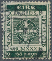 14328 Irland: 1932, Euraristic Congress, 2pg. Grey-green With Inverted Watermark, Neatly Cancelled By C.d. - Storia Postale