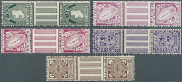 14333 Irland: 1940/1967, Defintives "National Symbols", INVERTED Watermark "E", Group Of Five (folded) Gut - Storia Postale