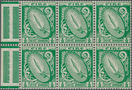 14344 Irland - Zusammendrucke: 1931, Booklet Pane 6x½pg. Green, Unmounted Mint. Michel 350,- ? (Hibernian - Altri & Non Classificati