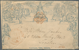 14401 Irland - Ganzsachen: 1840, Mulready 2 D. Envelope (a196) Used From "KINGSTOWN JA.15.1941" With Red M - Entiers Postaux