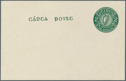 14407 Irland - Ganzsachen: 1961, Irish Harp 2 D. Deep Green Card On Greyish White Paper, Unused, Fine, Onl - Entiers Postaux