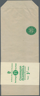 14409 Irland - Ganzsachen: 1940, Irish Harp 1/2 D. Green And 1 D. Red Wrapper On Light Grey Paper, Front S - Ganzsachen