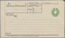 14411 Irland - Ganzsachen: British Dominion: 1922, King Georg V. 1 Sh. Green Telegram Form With Margin At - Entiers Postaux