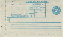 14414 Irland - Ganzsachen: 1927, Irish Harp 1 Sh. Blue Telegram Form With Margin At Left, Unused, Fine (FA - Ganzsachen