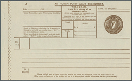 14415 Irland - Ganzsachen: 1927, Irish Harp 1'6 Sh. Telegram Form With Margin At Left, Unused, Fine (FAI T - Ganzsachen