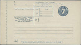 14418 Irland - Ganzsachen: 1947, Irish Harp 1 Sh. Blue Telegram Form With Margin At Left, Unused, Slight C - Interi Postali