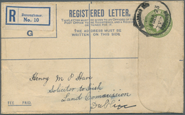 14427 Irland - Ganzsachen: British Dominion: 1922, King Georg V. 5 D. Olive Green Registered Envelope, Siz - Entiers Postaux