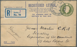 14428 Irland - Ganzsachen: British Dominion: 1923, King Georg V. 5 D. Olive Green Registered Envelope, Siz - Interi Postali