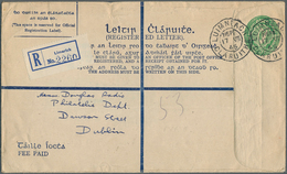 14431 Irland - Ganzsachen: 1942, Irish Harp 5 1/2 D. Green Registered Envelope, Size H, Used From "LUIMNEA - Ganzsachen