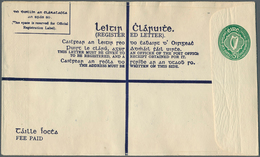 14432 Irland - Ganzsachen: 1942, Irish Harp 5 1/2 D. Green Registered Envelope, Size H With Variety "demag - Ganzsachen
