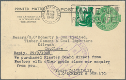 14444 Irland - Ganzsachen: Brooks, Thomas & Co.: 1939, 1/2 D. Pale Green Question Card With Additional Fra - Ganzsachen